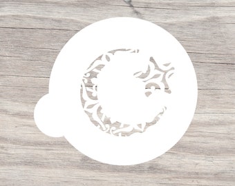 Arabesque Crescent and Start-Cookie Stencil-Ramadan Crescent-Islamic Stencil