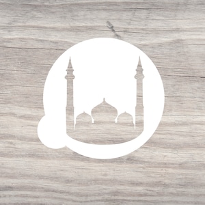 Masjid Round Cookie Stencil, Mini Stencil, Islam, Mosque Template
