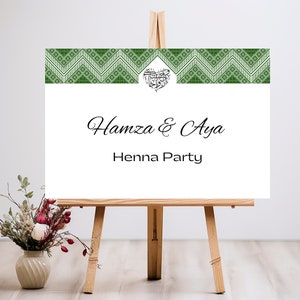 Custom Tatreez Welcome Sign, Henna Printable Sign, Arab Wedding, Custom Henna Signs, Digital Download, Palestinian Wedding
