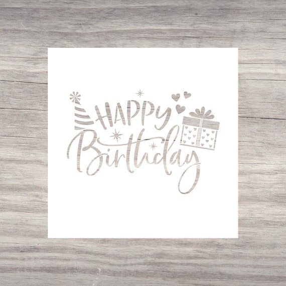 Happy Birthday Cake Craft Stencil -  Israel