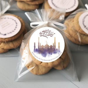 Pegatinas redondas de Ramadán Kareem PNG, etiquetas de regalo y adornos para cupcakes