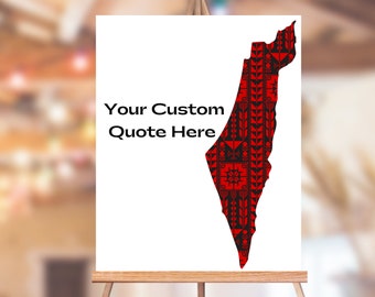 Printable Palestinian Wedding Welcome Sign, Palestine Map, Instant Download, Engagement Sign, Printable Art