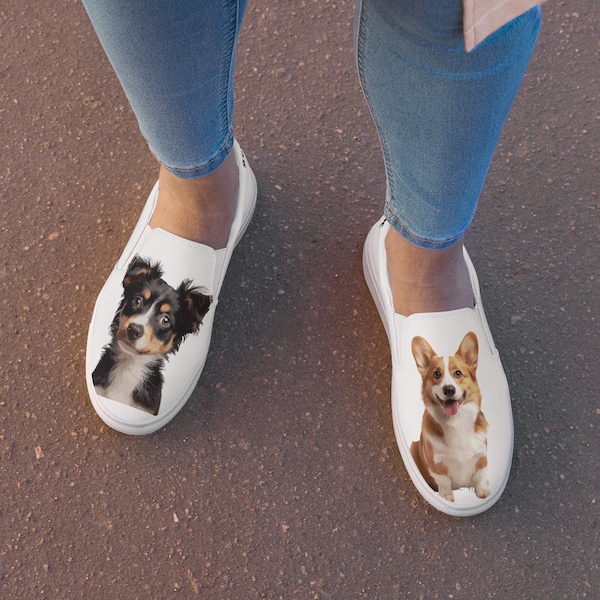 Custom Slip Ons Personalize With Any Image Pets, Kids, Customizable Slip-On Sneakers for Women Personalized Shoes with Any Image and Text