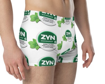 Zyn Wintergreen Boxer Briefs, Funny Gift for Boyfriend, Zyns, Zyn Cans, Funny boxers, Gift for Dad, BF Gag Gift Mens Underwear