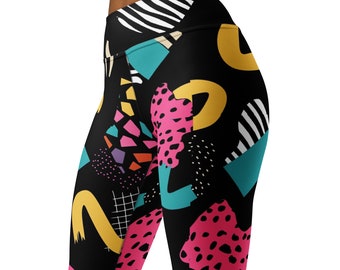 Retro Yoga Leggings, Funkadelic rave leggings, 80s party outfits, 90s yoga pants, 90s retro design athleisure wear for her, festival legging