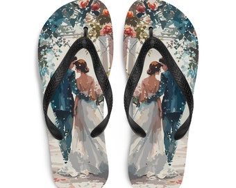 Wedding Flip Flops for Dancing Guests - Keep the Celebration Going in Comfort wedding favors dance party slippers and sandals for bride