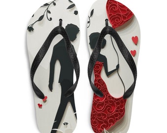 Wedding Flip Flops for Guests - Bride and Groom Design - Perfect Favors for Dancing All Night Flip-flops dance party favors for weddings