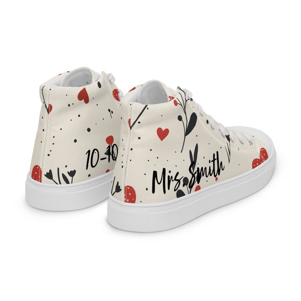 Custom Wedding Sneakers Personalized Shoes for Unique Style Women’s high top canvas shoes for any occasion, floral customizable shoes