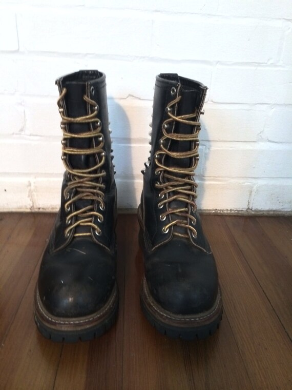 Vintage Studded Ring Wing Boots Size 8 Etsy Hong Kong