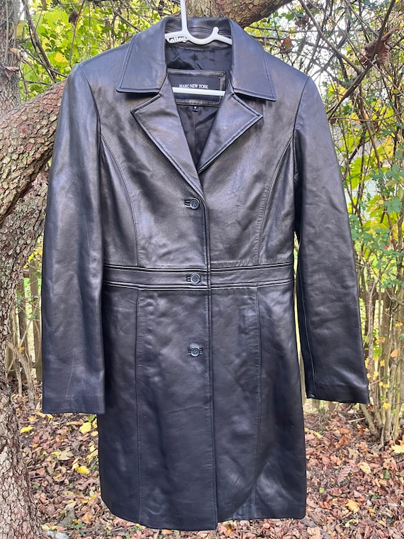 Andrew Marc Black Leather Jacket Size Medium
