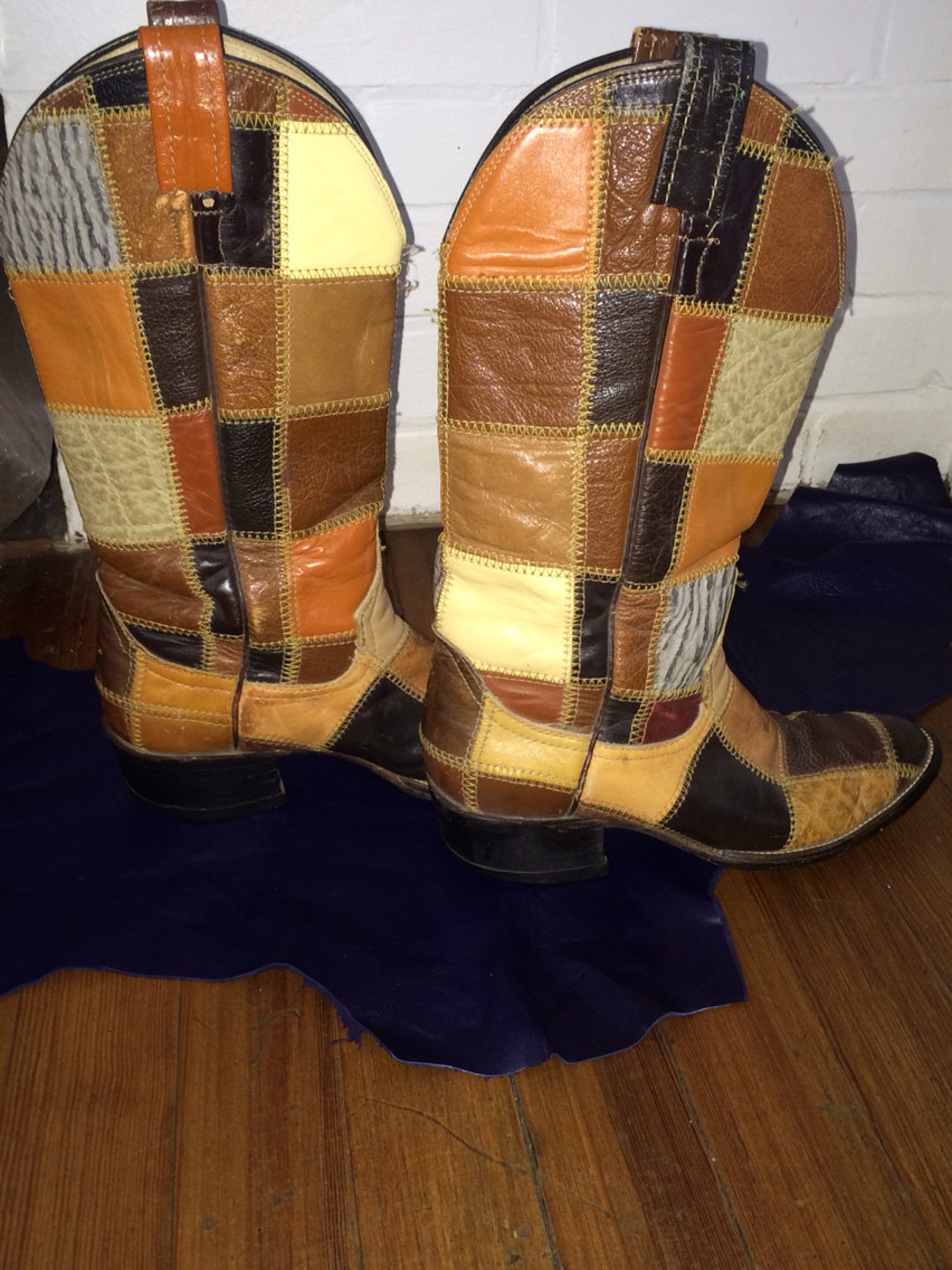 crazy train patchwork boots