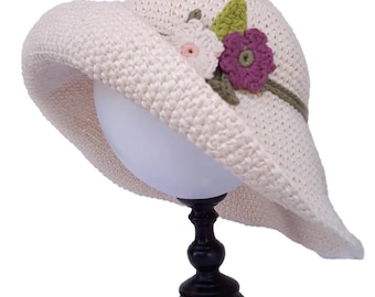 Summer Cartwheel hat in cotton and linen