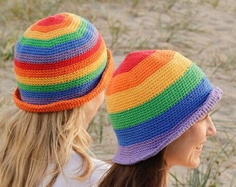 Cappello Striscia arcobaleno, Cappello fresco cotone estivo