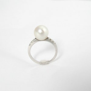 18KT White Gold Diamond 10-10.5mm South Sea Solitaire Rings