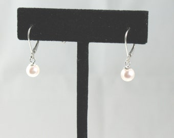 Pendientes colgantes de perlas Akoya cultivadas japonesas AAA de 7-7,5 mm