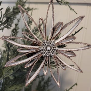 Decorazione a forma di rotolo di carta igienica riciclata, decorazione natalizia grigia e dorata, decorazione a forma di stella, regalo