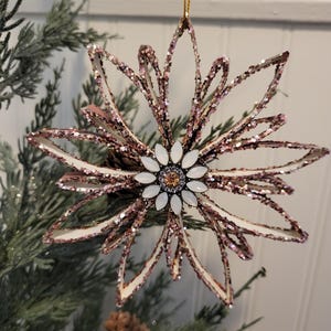 Decorazione a forma di rotolo di carta igienica riciclata: decorazione natalizia in oro rosa, decorazione a forma di stella, regalo