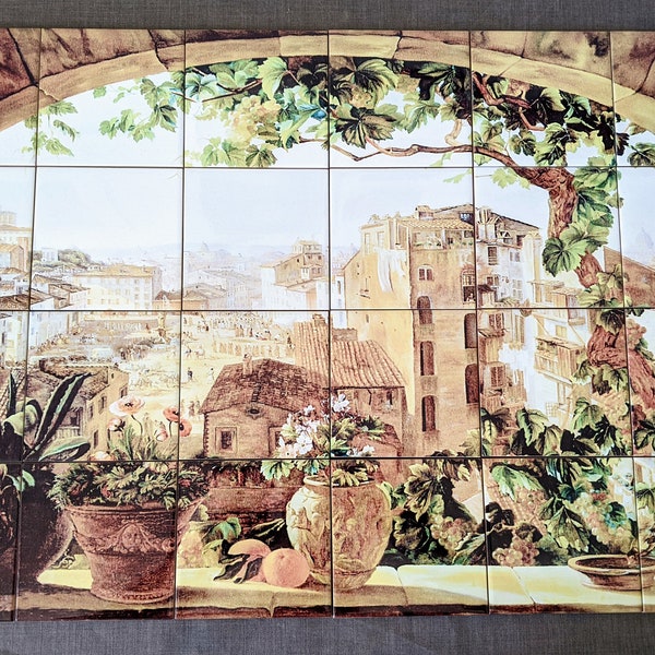 Tuscany Italy Ceramic Tile Mural Backsplash.
