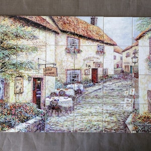 England Courtyard Ceramic Tile Backsplash.