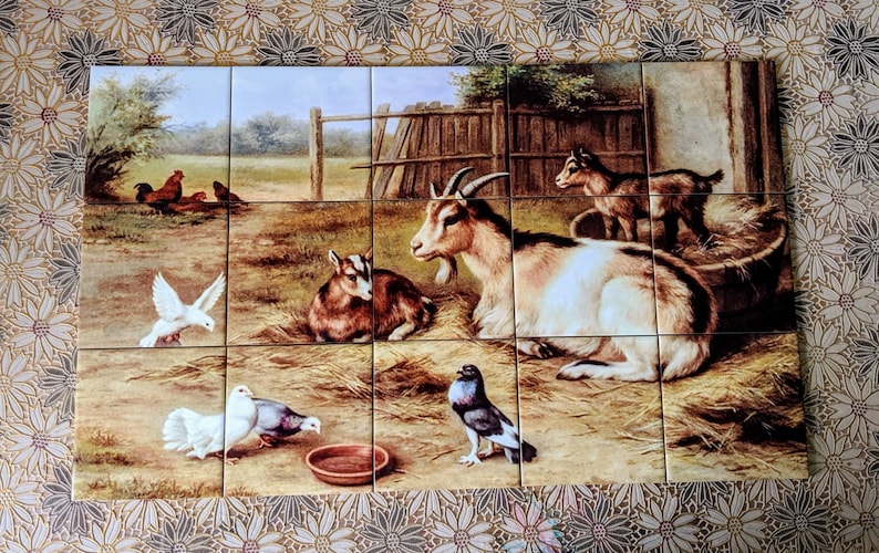 Farm Animals Ceramic Tile Mural. Etsy