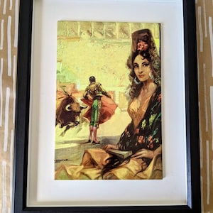 Matador Ceramic Wall Art Tile, 8&quot; by 12&quot; Glossy Finish, With Or Without A Frame.