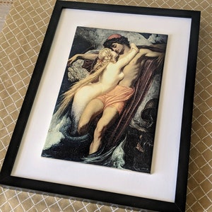 The Fisherman and the Syren Ceramic Tile Wall Art, Sir Frederick Leighton, 8x12 Glossy Finish