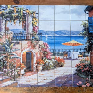 Tuscany Italy Ceramic Tile Mural Backsplash.