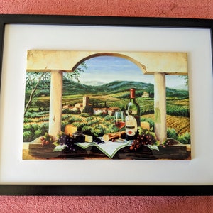 Tuscany Scenery Ceramic Wall Art Tile, 8&quot; by 12&quot; Glossy Finish, With Or Without A Frame.