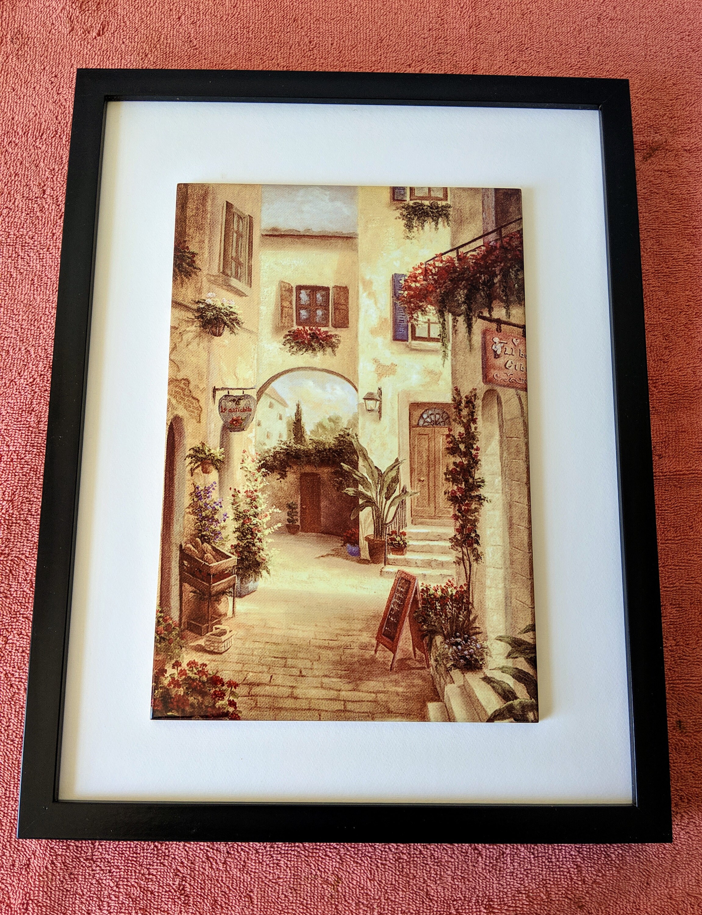 イタリアの風景を描いたセラミック製ウォールアートタイル、8 x 12