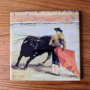 Matador Porcelain Art Tile Magnet/Coaster.