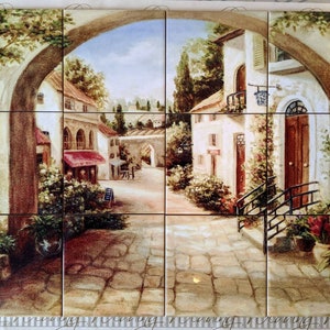 Tuscany Italy Ceramic Tile Mural Backsplash.