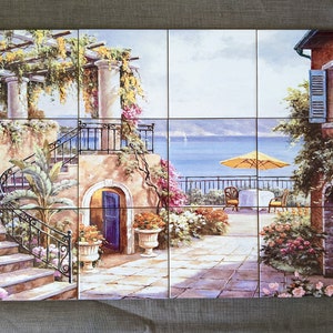 Tuscany Italy Ceramic Tile Mural Backsplash.