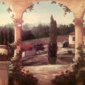 Tuscany Ceramic Wall Art Tile, 8&quot; by 12&quot; Glossy Finish, With Or Without A Frame.