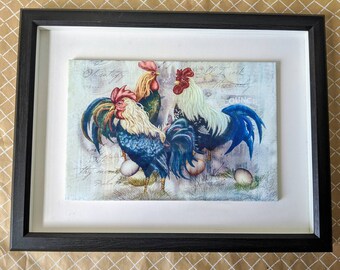 Płytka ścienna Roosters Ceramic, 8" x 12" z błyszczącym wykończeniem, z ramą lub bez.