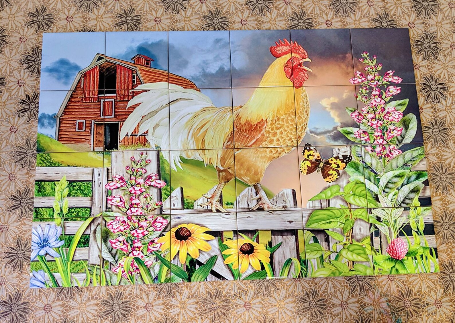 Roosters Ceramic Tile Mural. Etsy