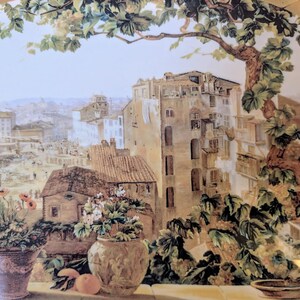 Arte de azulejos de cerámica con vista a la ventana de Italia, acabado brillante (8x12), opción con marco