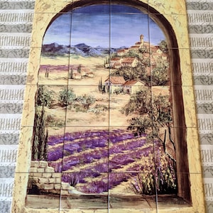 Tuscany Italy Ceramic tile Mural.