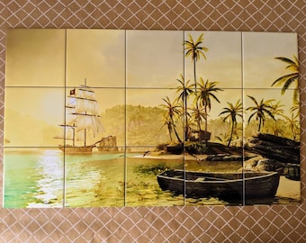 Fototapeta z płytek ceramicznych „Pejzaż Jamajki”.