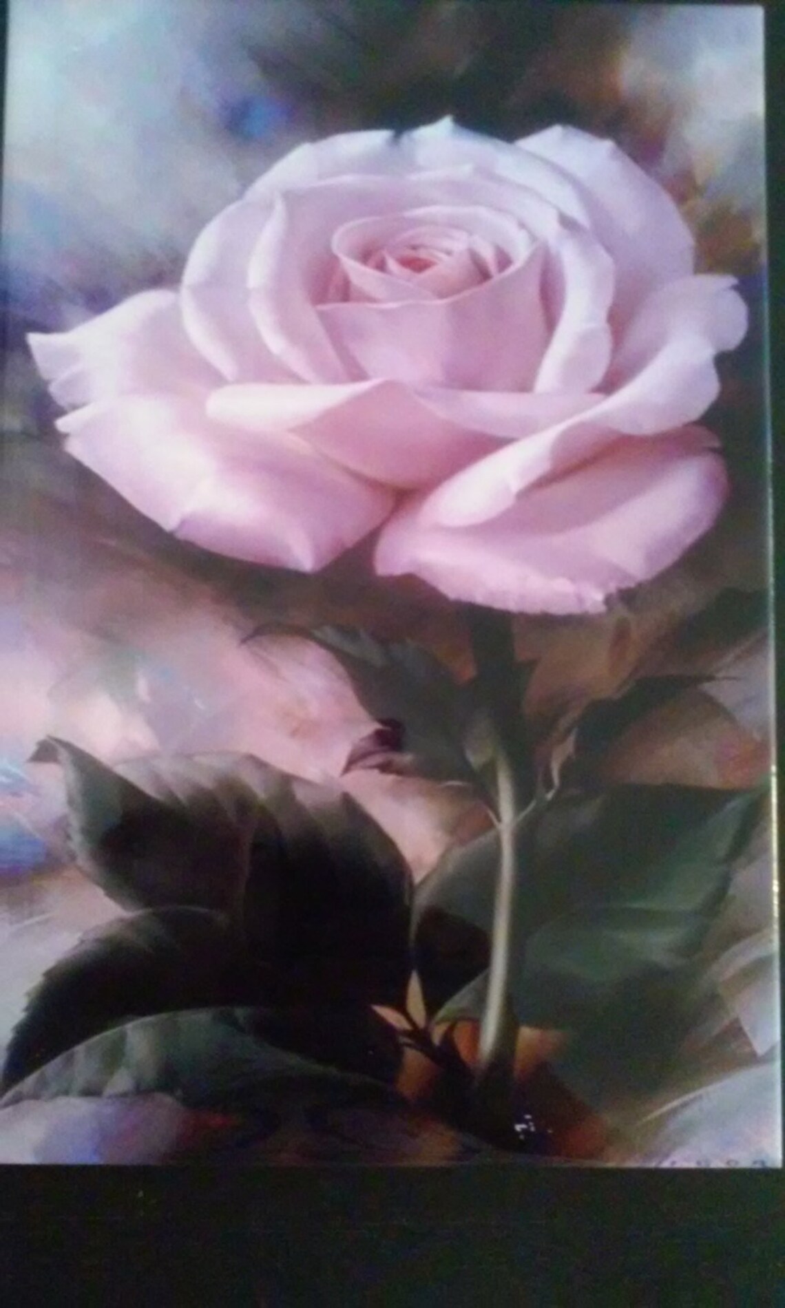 Purple Rose Ceramic Wall Art Tile 8 by 12 Glossy Etsy
