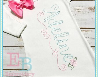 Vintage Ballerina Alphabet, Embroidery Vintage Font, Rose Embroidery Font, Instant Download, Embroidery Font, Machine Embroidery Alphabet