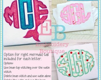 Mermaid Scallop Oval Alphabet, Mermaid Applique Alphabet, Scallop Applique Alphabet, Applique Alphabet, Applique Font, Scallop Oval Font