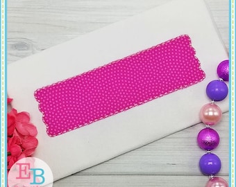 Scalloped Edge Banner Applique: Machine Embroidery Digital File (Instant Download)
