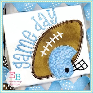 Game Day Helmet Applique, INSTANT DOWNLOAD, Multiple Sizes & Formats, Machine Applique Embroidery Digital File, Fun Football Sport Design
