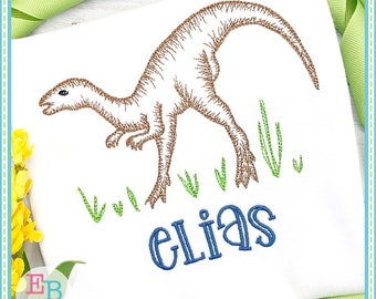 Dinosaur Embroidery Design: Vintage Stitch Sketch (Digital Download)