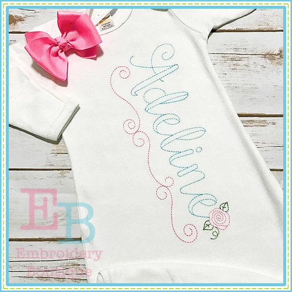 Vintage Ballerina Alphabet, Embroidery Vintage Font, Rose Embroidery …