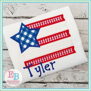 Flag Star Satin Applique, 4th July Design, INSTANT DOWNLOAD, Multiple Sizes and Formats, Machine Embroidery Digital File, Patriotic Design