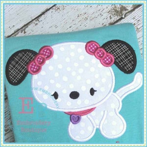 Puppy Applique, INSTANT DOWNLOAD, Multiple Sizes and Formats, Machine Embroidery Digital Design File, Pet Dog Design