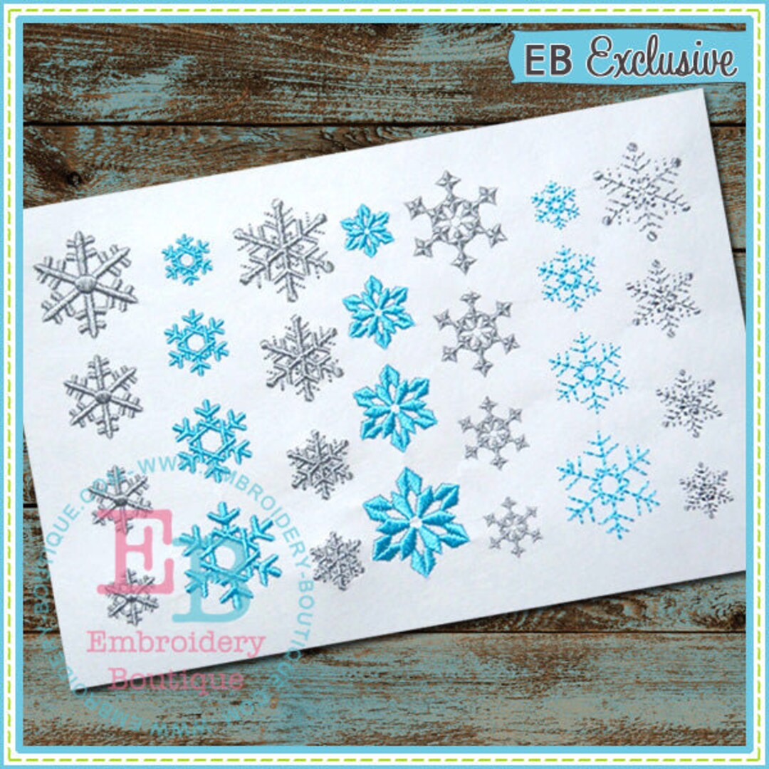 Snowflakes Embroidery, INSTANT DOWNLOAD, Multiple Sizes & Formats ...