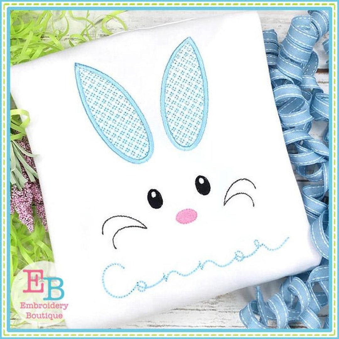 Bunny Boy Face Embroidery Design: Easter Rabbit Motif (digital File) - Etsy