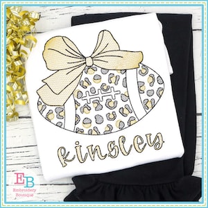 Football Big Bow Cheetah Sketch Embroidery Design, INSTANT DOWNLOAD, Multiple Sizes & Formats, Machine File, Fall Sports Design